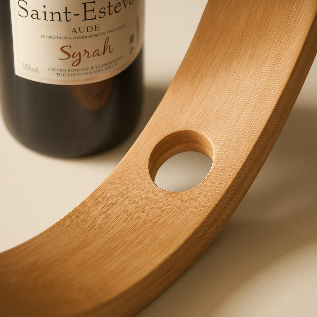 Modernes Weinregal aus Holz
