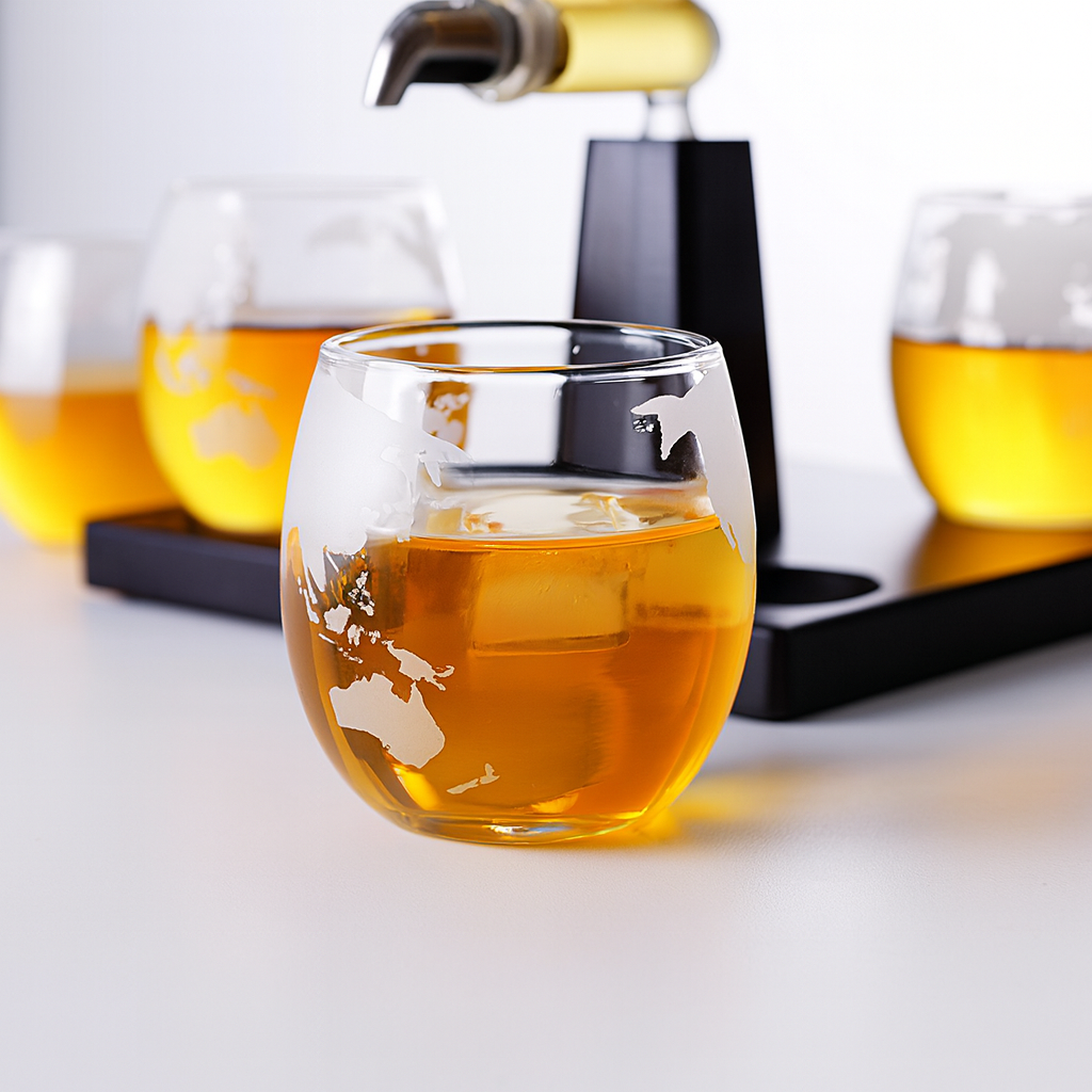 Glas-Segel-Weinflaschen-Set
