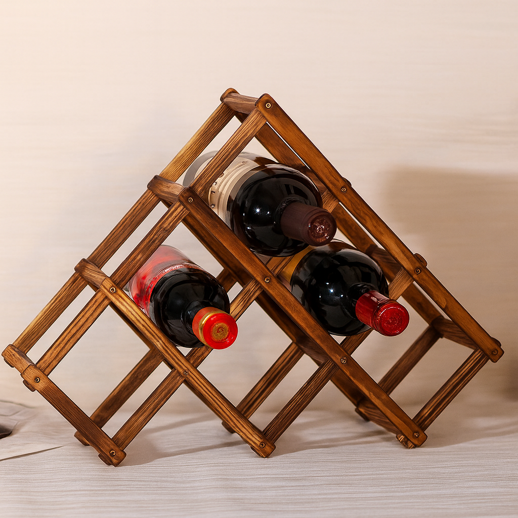 Klappbares Weinregal aus Holz